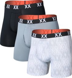 Saxx Multi-Sport Mesh boxershorts voor heren, wit/blauw/zwart (set van 3)