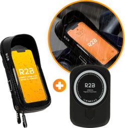 Support Téléphone pour Velo - Robuste et étanche Pour vélo - Rotation à 360 Degrés + batterie externe magnétique 10 000 mAh