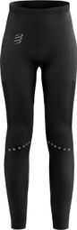 Damen Compressport Winter Running Legging Schwarz