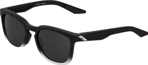 Lunettes 100% Hudson Soft Tact Fade Noir / Blanc - Lentilles HiPER Miroir Noir