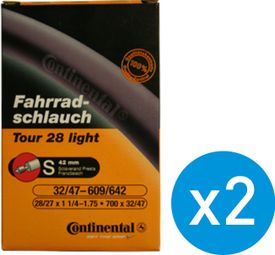 Continental Race 28 Inner Tube 700x20/25c Presta 42mm - Bundle x2