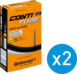 Continental Race 28 Inner Tube 700x20/25c Presta 60mm - Bundle x2