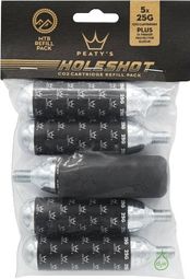 Cartouches CO2 Peaty's Holeshot Recharge MTB 25 g (x5 Unités)