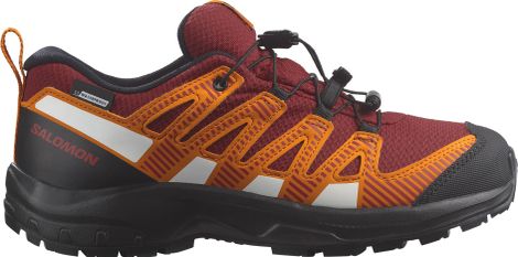 Zapatillas de trail para niños Salomon XA Pro V8 CSWP Rojo/Negro Impermeables