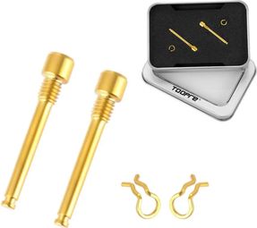 Lot de 2 vis Toopre d'étrier de frein M4 en titane TC4 avec circlips Compatibles Shimano Or