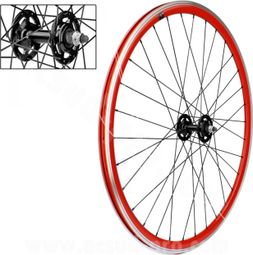 ROUE AVANT VELOX 700C FIXIE ROUGE ALU 30MM