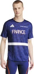 adidas Performance Adizero Team France Blue Heren Jersey met korte mouwen