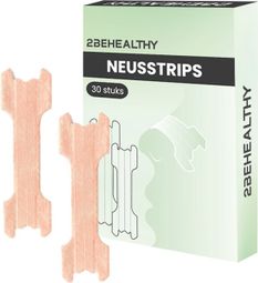 2BEHEALTHY Bandelettes nasales universelles - 30 pièces - Plaques nasales anti-ronflement / écarteur nasal - Beige