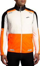 Ärmellose Thermojacke Brooks Run Visible 2.0 Weiß/Orange Herren