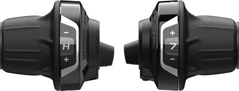 Shimano RevoShift SL-RV400-LN/SL-RV400-7R Schakelpookset (Optische Versnellingsweergave) 3x7S Zwart (Frictie-type)