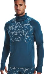 Under Armour OutRun the Cold Funnel Blue Men's Thermal Top