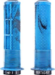 Paire de Grips DMR Deathgrip2 Flange Grips Marbre Bleu