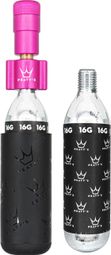 Gonfleur CO2 Peaty's Holeshot Route/Gravel Rose + 2 Cartouches de CO2 (16g)