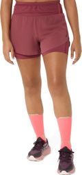 Pantalones cortos Asics Fujitrail Elite rojos para mujer