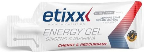 Etixx Gel énergétique Ginseng et Guarana Cerise 12x50g
