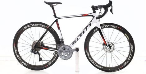 Produit reconditionné · Scott Addict 20 Carbone Di2 11V · Blanc / Vélo de route / Scott | Bon état