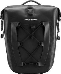 Sacoche de vélo étanche  pliable pour porte-bagages arrière - Noir