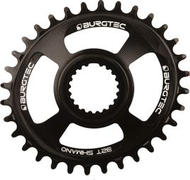 Burgtec Thick Thin Oval-Kettenblatt für Shimano Direct Mount 10/11/12-fach, schwarz