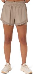 Asics Nagino Run 2-in-1-Shorts, beige, für Damen