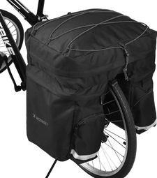 Sacoche vélo spacieux 60 L pour porte-bagages noir