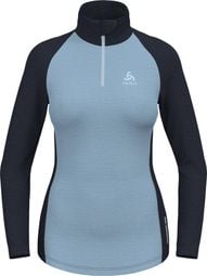 Baselayer Femme Odlo 1/2 Zip Performance Wool 150 Bleu