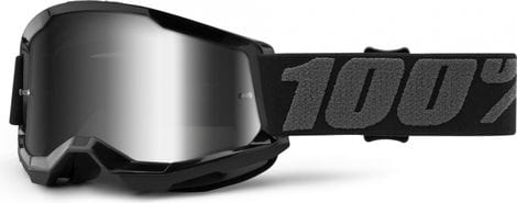100% STRATA 2 Kids Goggle | Black | Silver Mirror Lenses