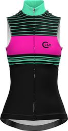 Gilet de Cyclisme Femme Imperméable Coupe-Vent ALPS Contrast Noir