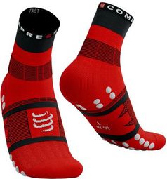 Chaussettes Compressport Fast Hiking Socks Noir/Rouge/Blanc