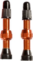 Pair of Stan's NoTubes Universal Presta 44mm Orange Valves