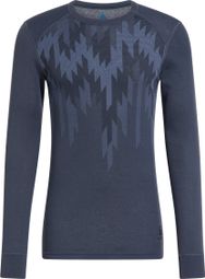Base Layer Odlo Active Warm Print Blau