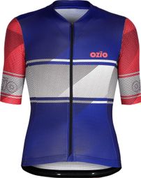 OZIO MAILLOT CYCLISTE MANCHES COURTES LEADER BLEU HOMME (Coupe ajustée)