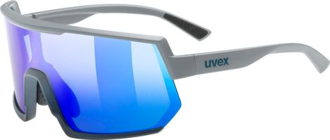 Uvex Sportstyle 235 Sunglasses, Gray/Blue Mirrored