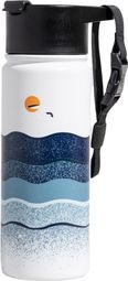 United by blue 532 ml geïsoleerde fles - waves/white