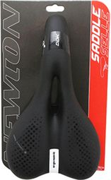 SELLE NEWTON VTT-TREKKING ERGONOMIC HOMME NOIR A MEMOIRE DE FORME AVEC TROU CENTRAL 260x155mm