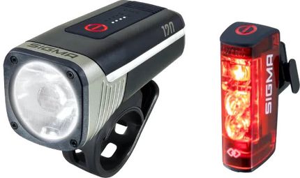 Pair of Sigma Link AURA 120 / HIRO 50 Front and Rear Lights, Black