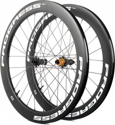 Paire de roues Progress Neon Disc Blanc | 12x100/12x142 mm | Center Lock | Sram XD-R