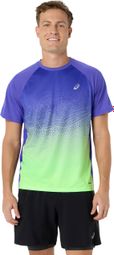 Asics Road Fade T-shirt met korte mouwen, paars/groen, heren