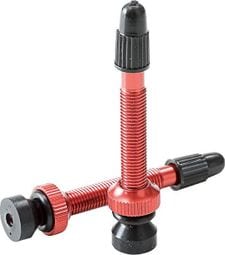 VALVE TUBELESS CONIQUE 45mm ROUGE (2 Valves).