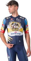 Castelli Competizone 3 Soudal Quick-Step Korte Mouw Trui Blauw/Geel