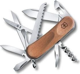 Couteau suisse Victorinox Evolution Wood 17 2.3911.63B1 avec 13 fonctions dont ciseaux et lime à ongles présenté sous blister