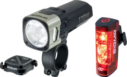 Sigma Link AURA 170 HB / HIRO 50 Schwarz – Paar Front- und Rückleuchten
