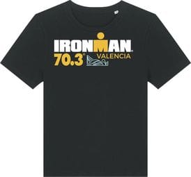 Camiseta negra de manga corta Ironman 70.3 Valencia para mujer