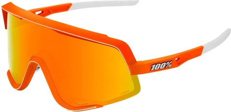 100% Glendale Sunglasses Neon Orange / Red Multilayer Mirror Lens