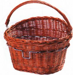 Cremallera delantera KLICKFIX WICKER con asa y soporte de manillar Marrón