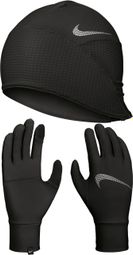 Gorro + Guantes Nike Essential Running Negro Mujer