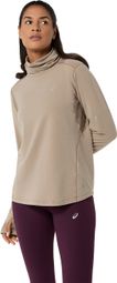 Asics Nagino Run Winter-Thermoshirt für Damen, beige