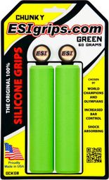 Coppia di 32 millimetri ESI Grips Silicone CHUNKY Verde