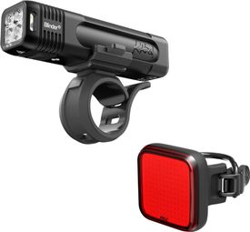 Set voor- en achterverlichting Knog Blinder Pro 1000 / Blinder Square Zwart
