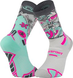 Calzini BV Sport Trail Ultra High Città vs Montagna Collector DBDB Verde/Grigio/Rosa
