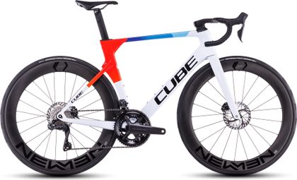 Vélo de Route Cube Litening Aero C:68X Race Shimano Ultegra Di2 12V 700 mm Blanc Bleu Rouge Teamline 2025